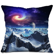 Futuristic Temple On Alien Ice World Pillows 29012520