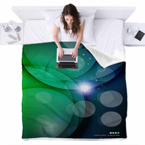 Futuristic White Wave Design Blankets 64150431