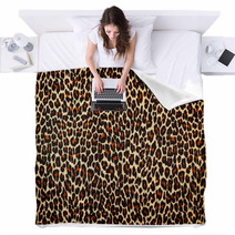Fuzzy Leopard Print Background Blankets 85275549