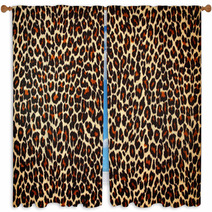 Fuzzy Leopard Print Background Window Curtains 85275549