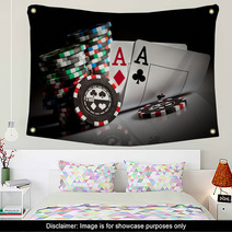 Gambling Chips And Aces Wall Art 18213077