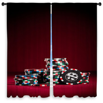 Gambling Chips Window Curtains 21012677