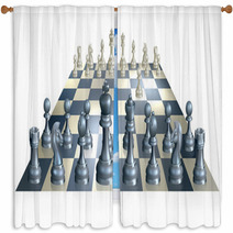 Game Of Chess Illustration Window Curtains 49140491