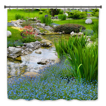 Garden With Pond In Asian Style Bath Decor 46008602