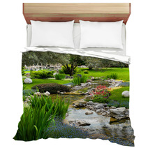 Garden With Pond In Asian Style Bedding 42438525