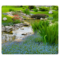 Garden With Pond In Asian Style Rugs 46008602