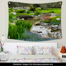 Garden With Pond In Asian Style Wall Art 42438525
