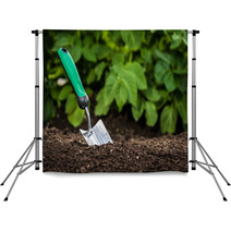 Gardening Shovel In The Soil Backdrops 66899751