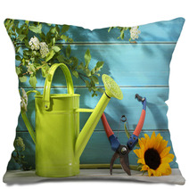 Gardening Tools And Flower Pillows 65932637
