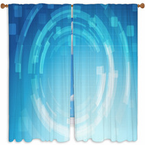 Gear Abstract Technology Background Template Window Curtains 64562490