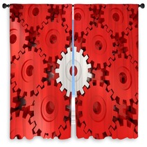 Gears On White Window Curtains 41748253