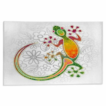 Gecko Floral Tribal Art Rugs 61713522