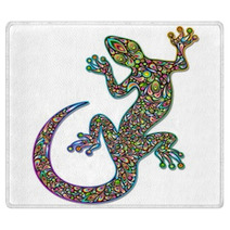 Gecko Geko Lizard Psychedelic Art Design-Geco Psichedelico Rugs 47799470