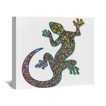 Gecko Geko Lizard Psychedelic Art Design-Geco Psichedelico Wall Art 47799470