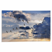 Geese Flying In V-Formation Rugs 63299297