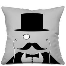 Gentleman With Top Hat And Earphones Pillows 51219812