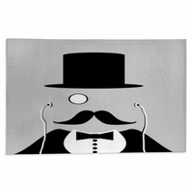 Gentleman With Top Hat And Earphones Rugs 51219812