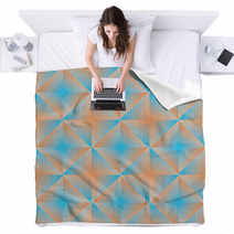Geometric Abstract  Background Blue And Orange Blankets 73218918