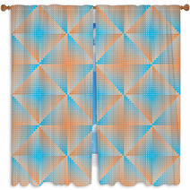 Geometric Abstract  Background Blue And Orange Window Curtains 73218918