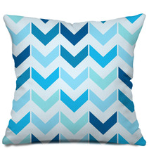 Geometric Blue Seamless Pattern Vector Illustration Pillows 136040511