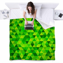 Geometric Mosaic Pattern From Blue Triangle Blankets 60970316