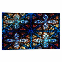 Geometric Mosaic Stained Glass Crosses Rugs 70261687