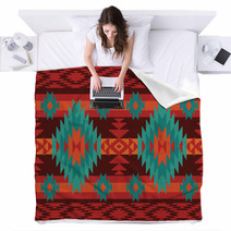 Geometric Pattern In Ethnic Style Blankets 71465119