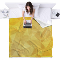 Geometric  Polygon Abstract Background Of Yellow Blankets 68999491