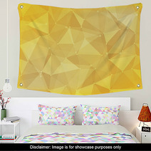 Geometric  Polygon Abstract Background Of Yellow Wall Art 68999491