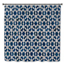 Geometric Stars Moroccan Vintage Tile Print Bath Decor 67956388