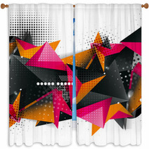 Geometric Triangle 3d Design, Abstract Background Window Curtains 71189693