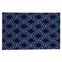 Geometric Woven Circles Seamless Pattern In Blue And White Rugs 58964918