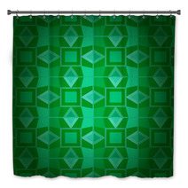 Geometrical Dark Emerald Damask Seamless Texture Bath Decor 52214573