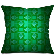Geometrical Dark Emerald Damask Seamless Texture Pillows 52214573