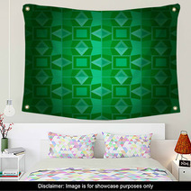Geometrical Dark Emerald Damask Seamless Texture Wall Art 52214573