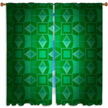 Geometrical Dark Emerald Damask Seamless Texture Window Curtains 52214573