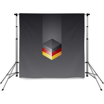 Germany Cube Flag Black Background Vector Backdrops 61257703