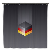 Germany Cube Flag Black Background Vector Bath Decor 61257703