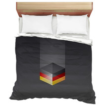 Germany Cube Flag Black Background Vector Bedding 61257703