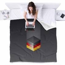 Germany Cube Flag Black Background Vector Blankets 61257703