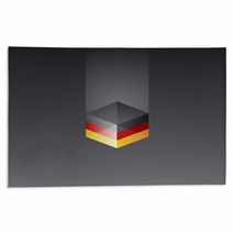 Germany Cube Flag Black Background Vector Rugs 61257703