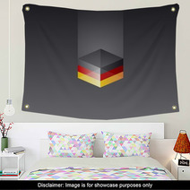 Germany Cube Flag Black Background Vector Wall Art 61257703