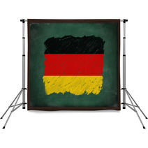 Germany Flag Painted With Chalk On Blackboard Backdrops 57851501
