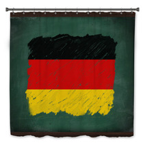 Germany Flag Painted With Chalk On Blackboard Bath Decor 57851501