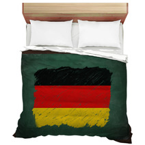 Germany Flag Painted With Chalk On Blackboard Bedding 57851501