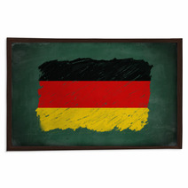 Germany Flag Painted With Chalk On Blackboard Rugs 57851501