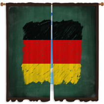 Germany Flag Painted With Chalk On Blackboard Window Curtains 57851501