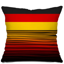 Germany Flag Wave Yellow Red Black Background Pillows 67129179