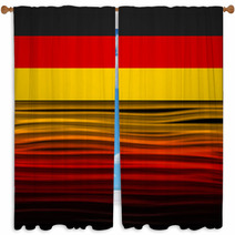 Germany Flag Wave Yellow Red Black Background Window Curtains 67129179