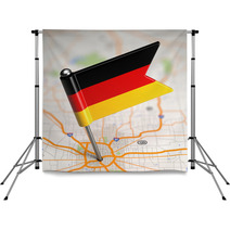 Germany Small Flag On A Map Background. Backdrops 63849183